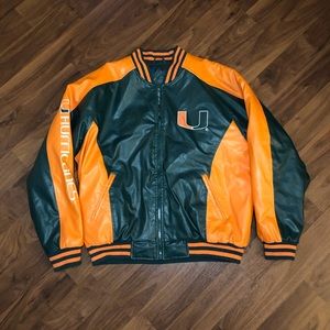 Miami Hurricanes Leather Jacket Full Zip